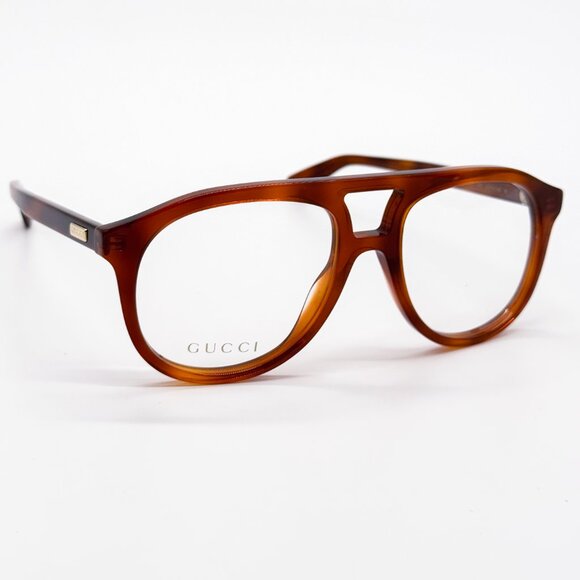 NEW GUCCI GG1320O 002 HAVANA PILOT UNISEX EYEGLASSES GUCCI - Picture 6 of 12